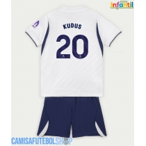 Camisa de time de futebol Tottenham Hotspur Mohammed Kudus #20 Replicas 1º Equipamento Infantil 2026-27 Manga Curta (+ Calças curtas)